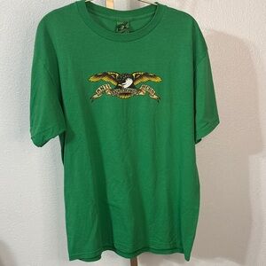 Anti Hero Skateboards Eagle Graphic T-Shirt Green Rise Above Size L